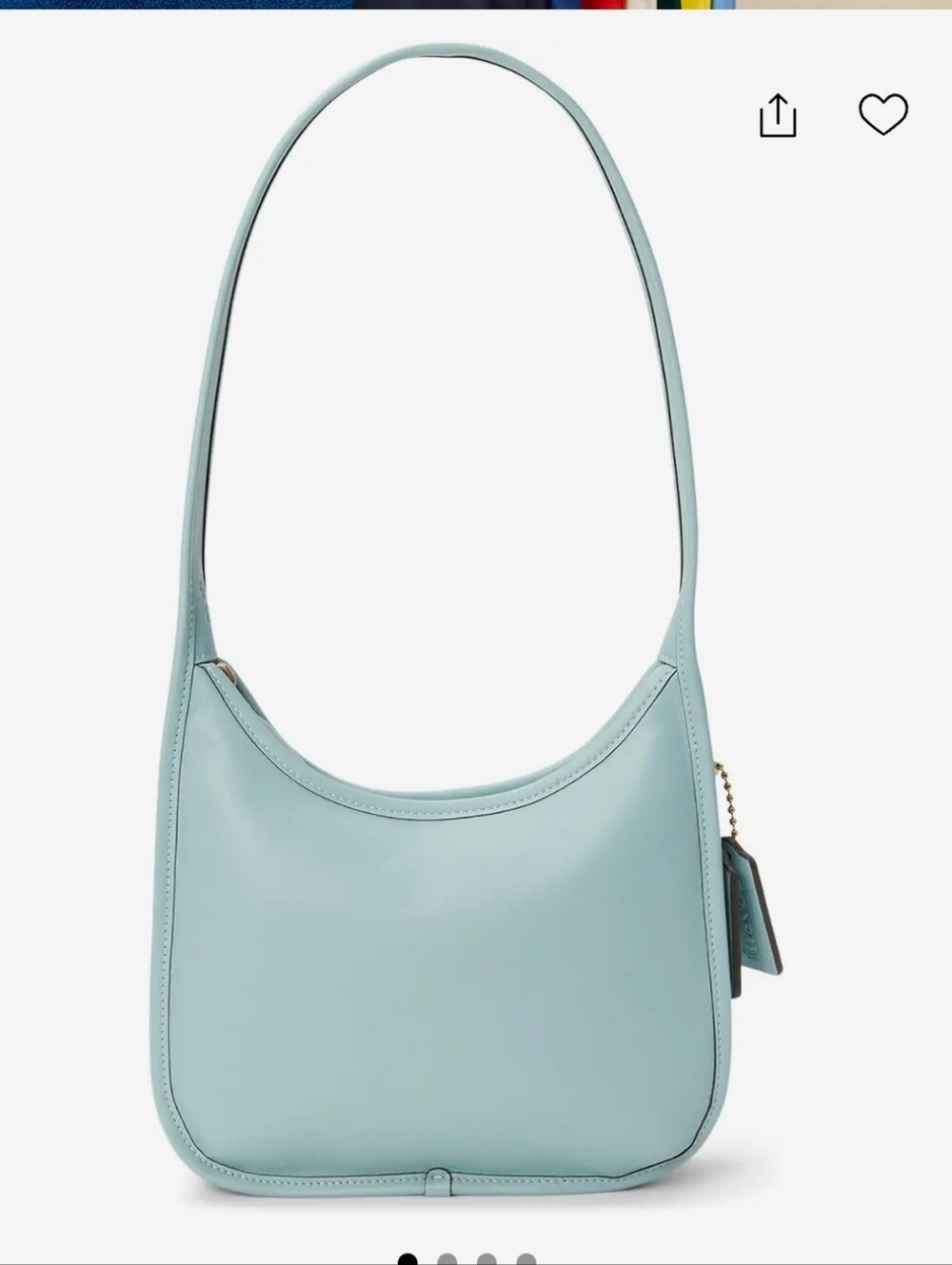 Coach Light Blue Curve Zip Shoulder Bag